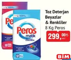 PEROS TOZ DETERJAN BEYAZLAR & RENKLİLER 8 KG